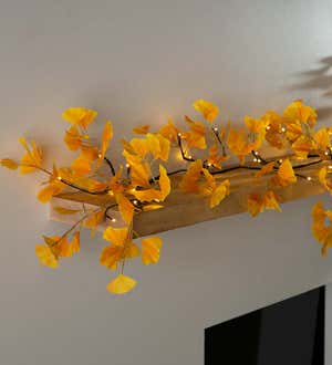 Indoor/Outdoor Lighted Yellow Gingko Garland - Yellow