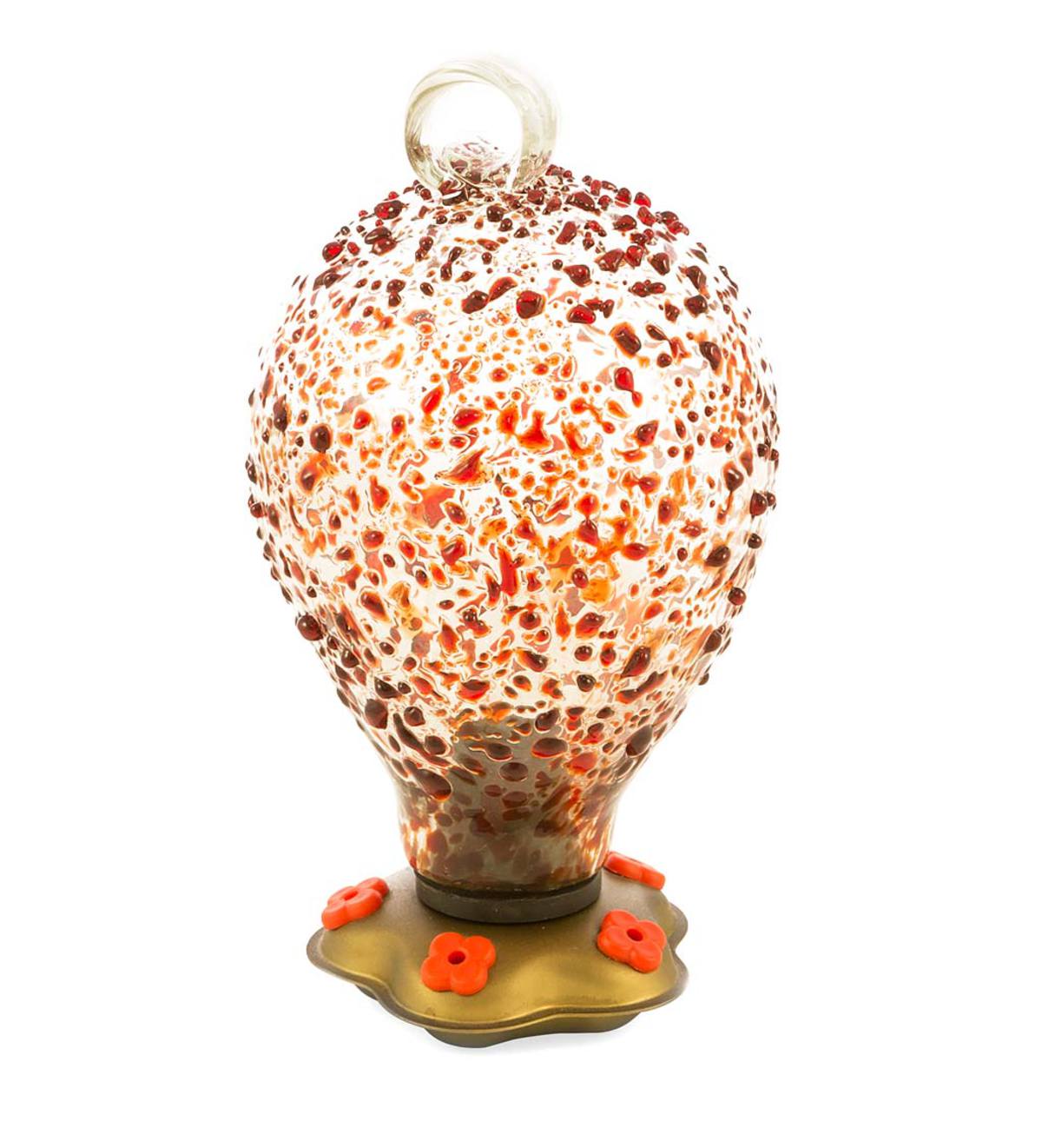 Recycled Glass Round Confetti Hummingbird Feeder