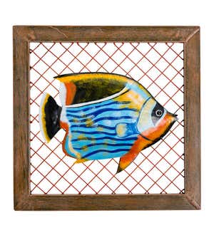 Handcrafted Framed Metal Fish Wall Art