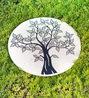 Decorative Garden Stone with Hand-Drawn Tree of Life