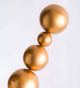 Metal Tower Garden Stakes With Multiple Sized Spheres, Set of 3