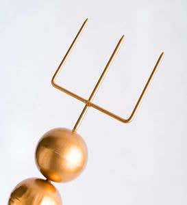 Metal Tower Garden Stakes With Multiple Sized Spheres, Set of 3