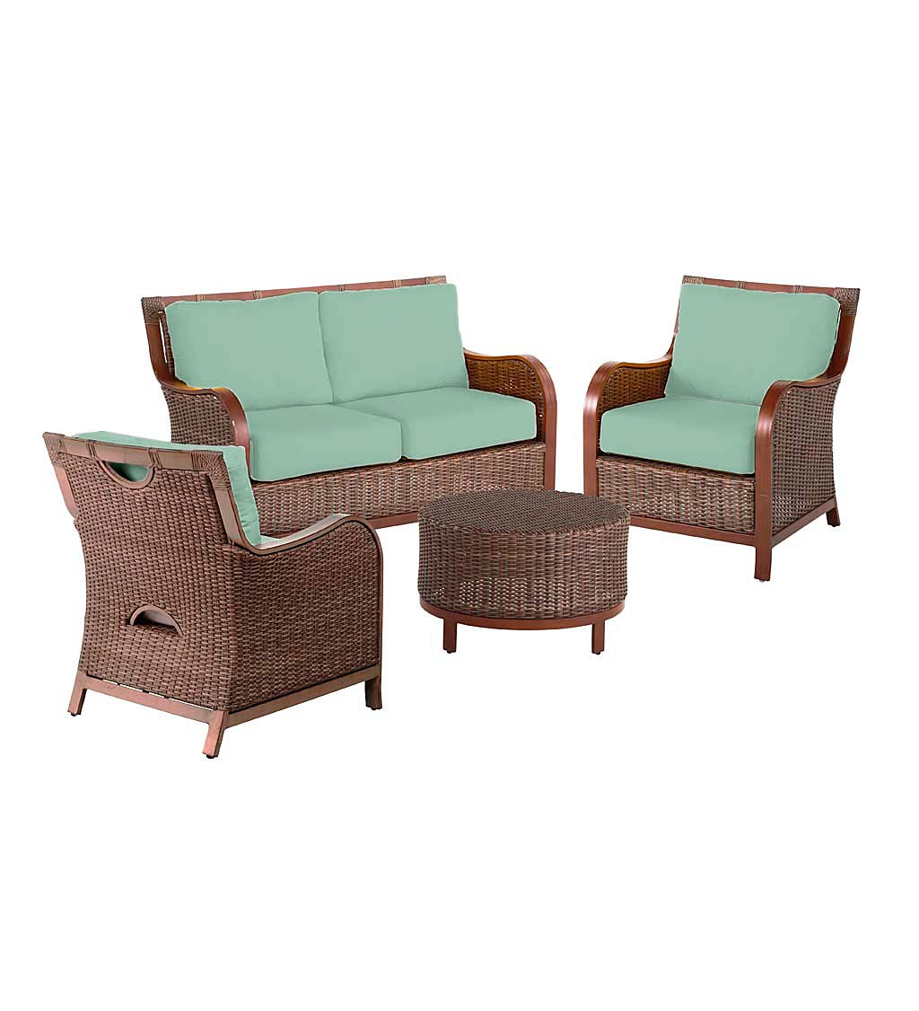 Urbanna Premium Wicker Four Piece Set with Luxury Cushions swatch image