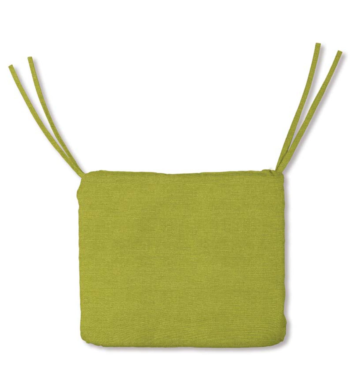 Sale! Polyester Classic Chair Cushions With Ties, 17¾”x 15¼”x 3” - Lime Green