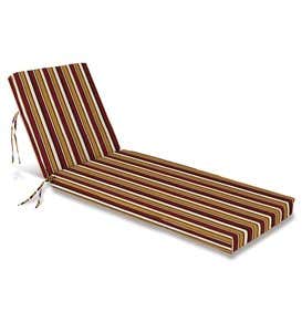 Sale! Polyester Classic Chaise Cushion with Ties, 65”x 23”x 4”hinged 46”from bottom - Fern