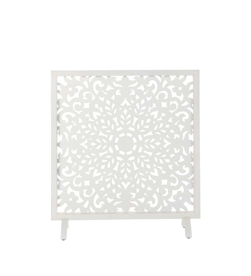 Decorative Wooden Floral Fireplace Screen