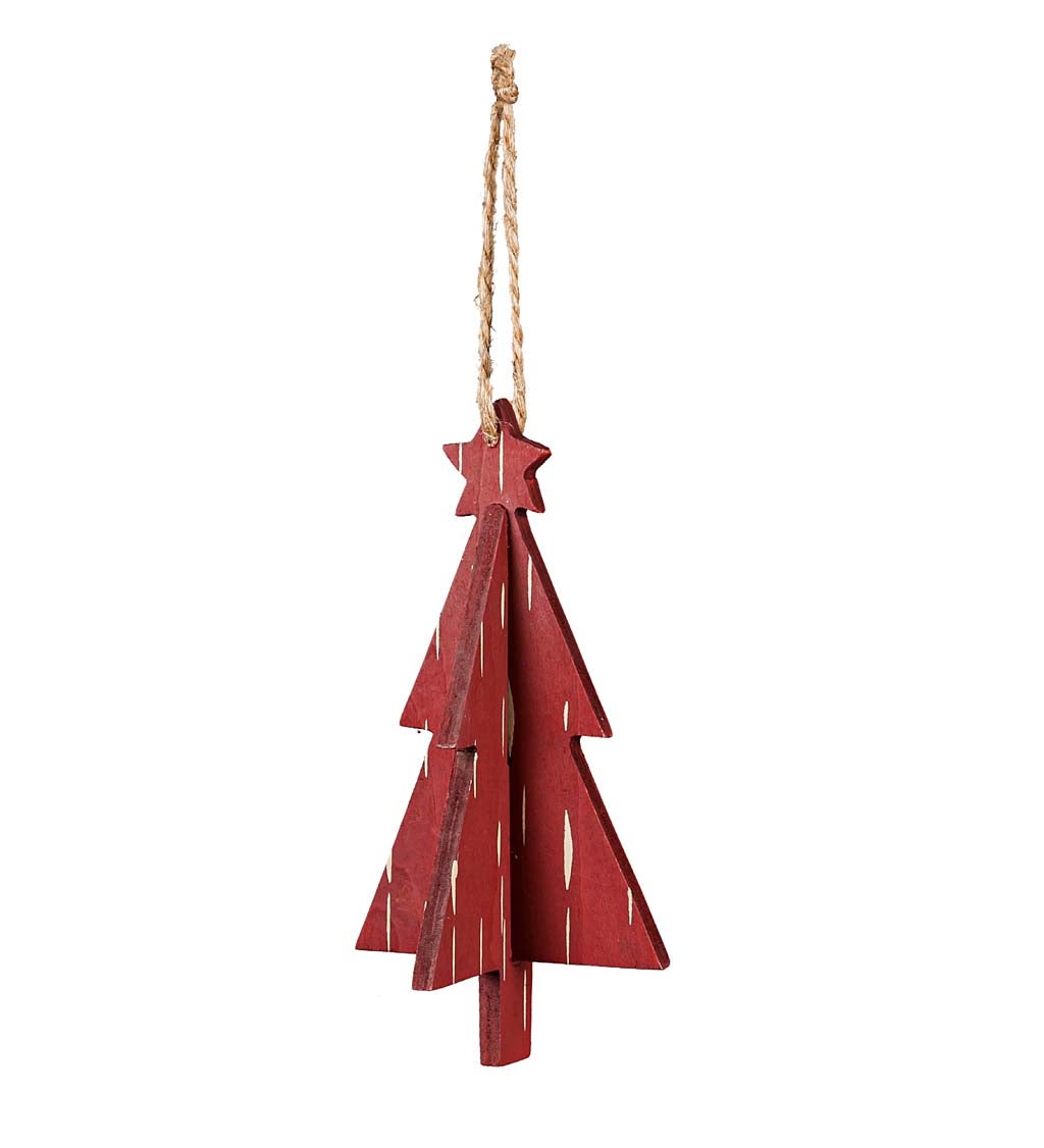 Wooden Tannenbaum Christmas Tree Ornaments, Set of 2