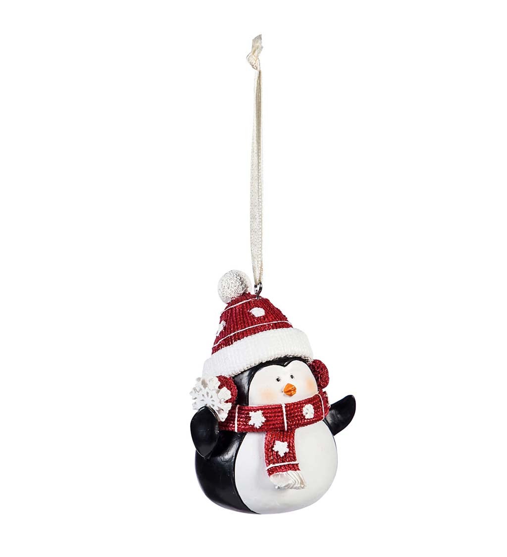 Polar Bear And Penguin Christmas Tree Ornaments, Set of 2