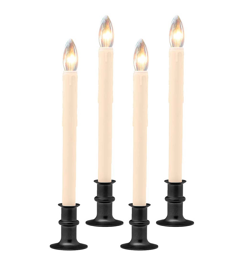 Adjustable Window Candle with Timer and Remote, Set of 4