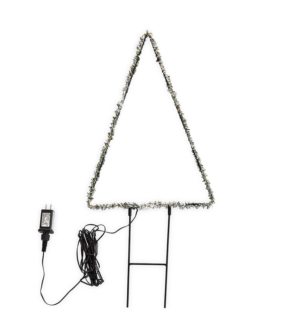 Indoor/Outdoor Electric Lighted 18"H Frosted Greens Holiday Tree
