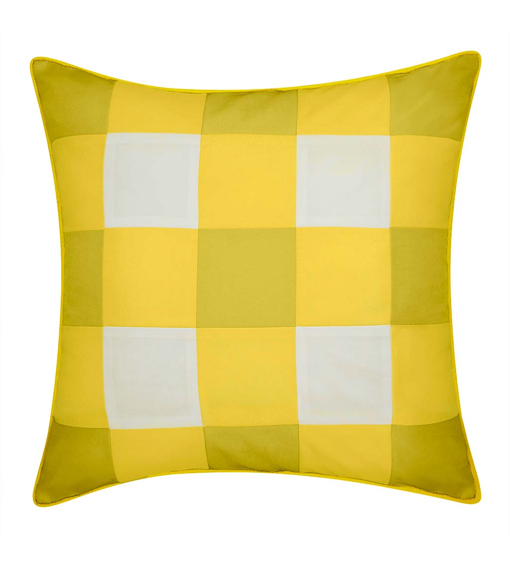 Indoor/Outdoor Bright Buffalo Plaid Throw Pillow swatch image