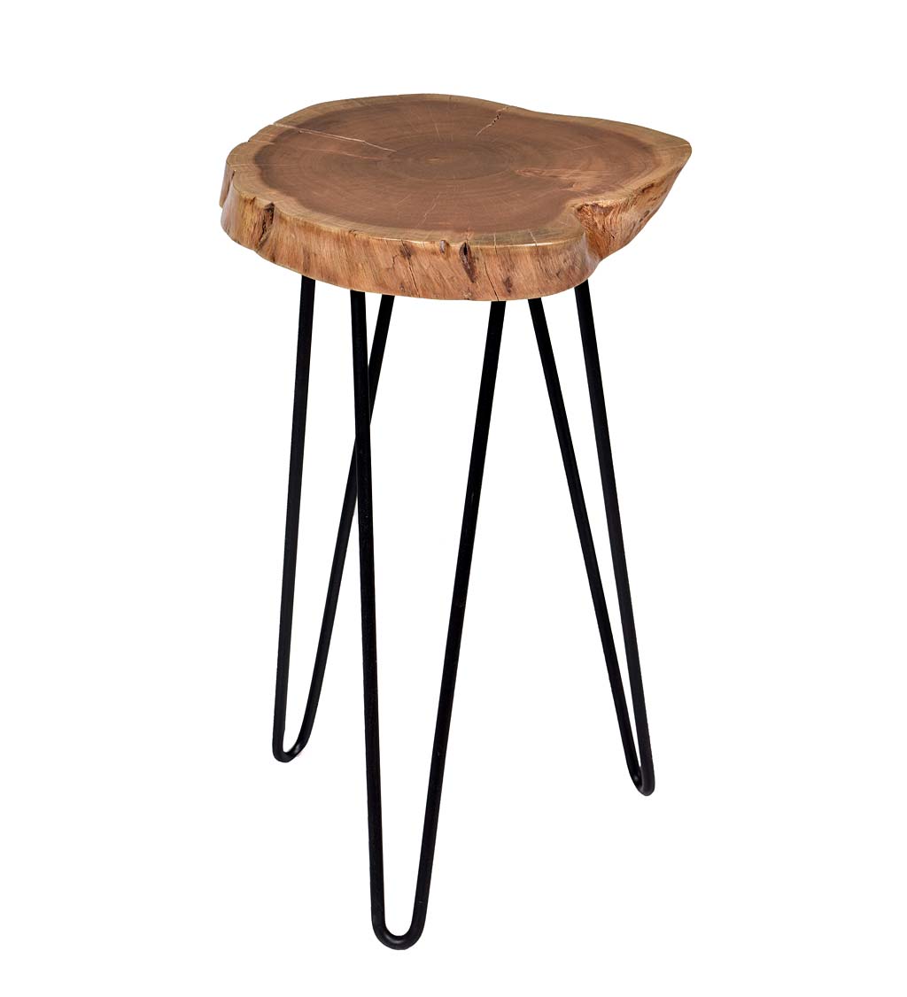 Live Edge Acacia Wood Accent Table with Hairpin Legs swatch image