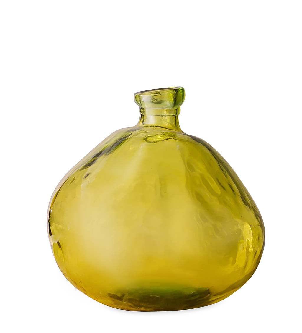 Round Citron Green Glass Balloon Vase