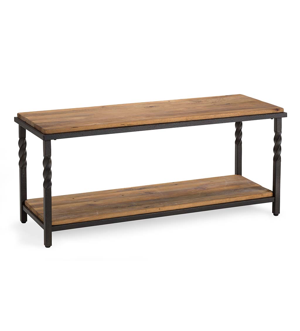 Deep Creek Bench/Table with Metal Frame and Rustic Wood