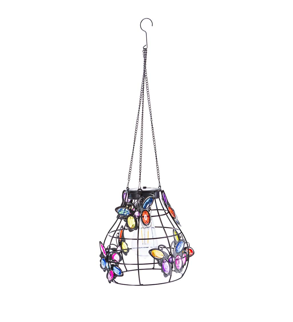 Hanging Solar Cage Lamps with Jeweled Designs swatch image