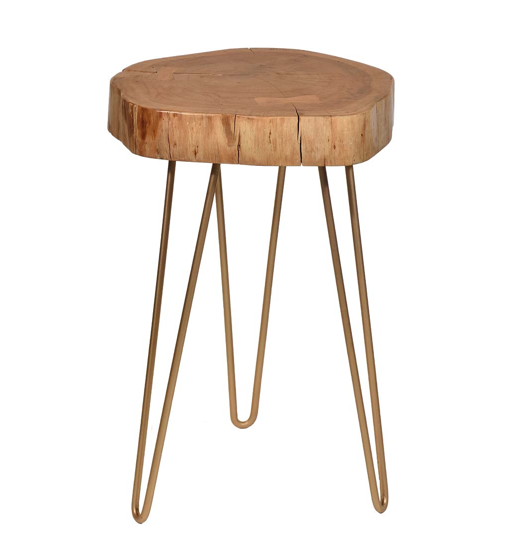 Live Edge Acacia Wood Accent Table with Hairpin Legs swatch image