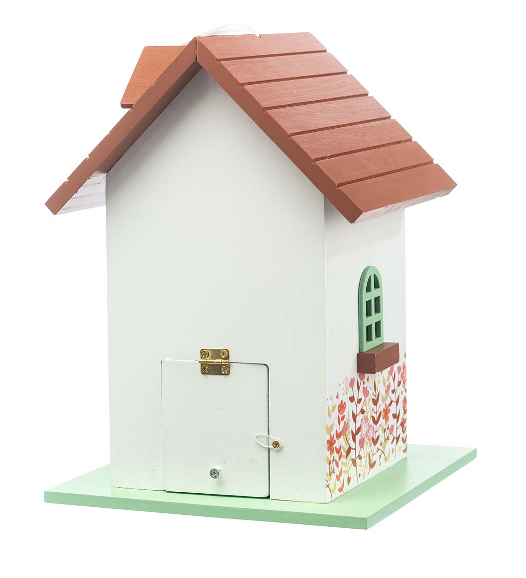 Hand-Painted Blessed Birdhouse With Floral Details