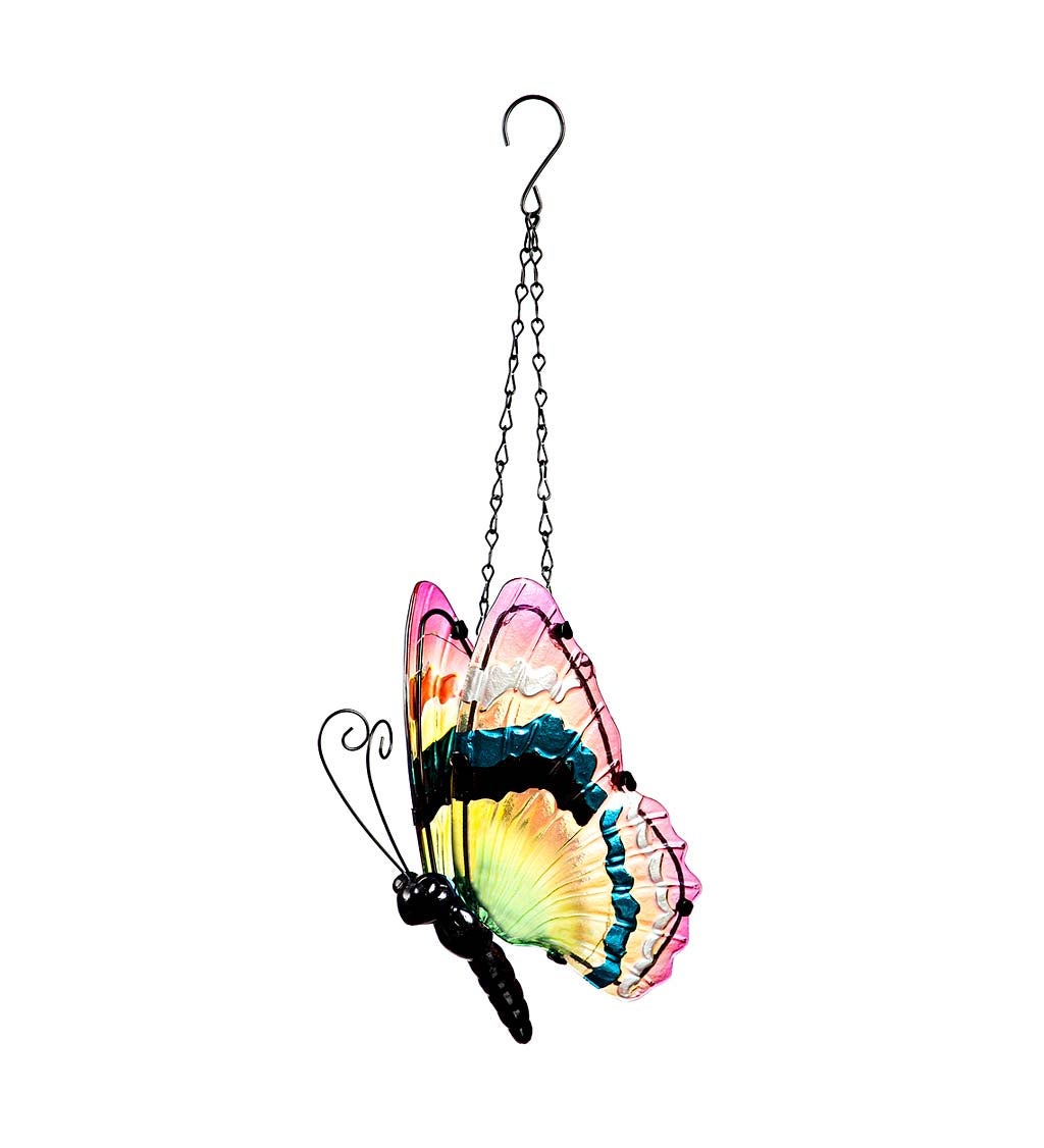 Lighted Glass Butterfly Mobile