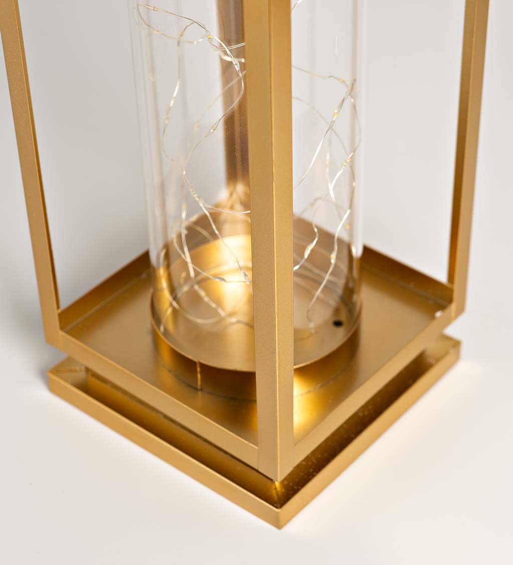 Gold Firefly Solar Lantern with String Lights