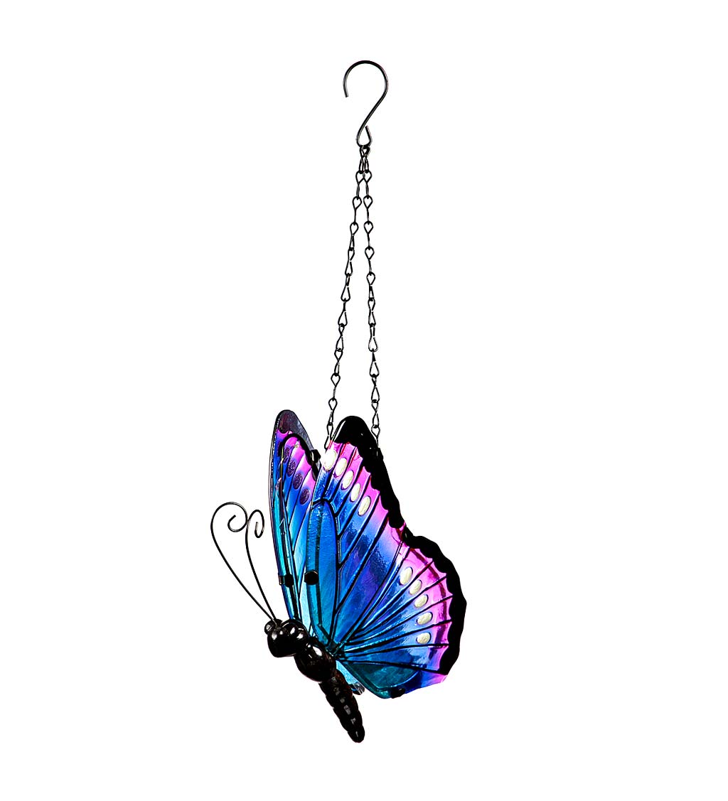 Lighted Glass Butterfly Mobile swatch image