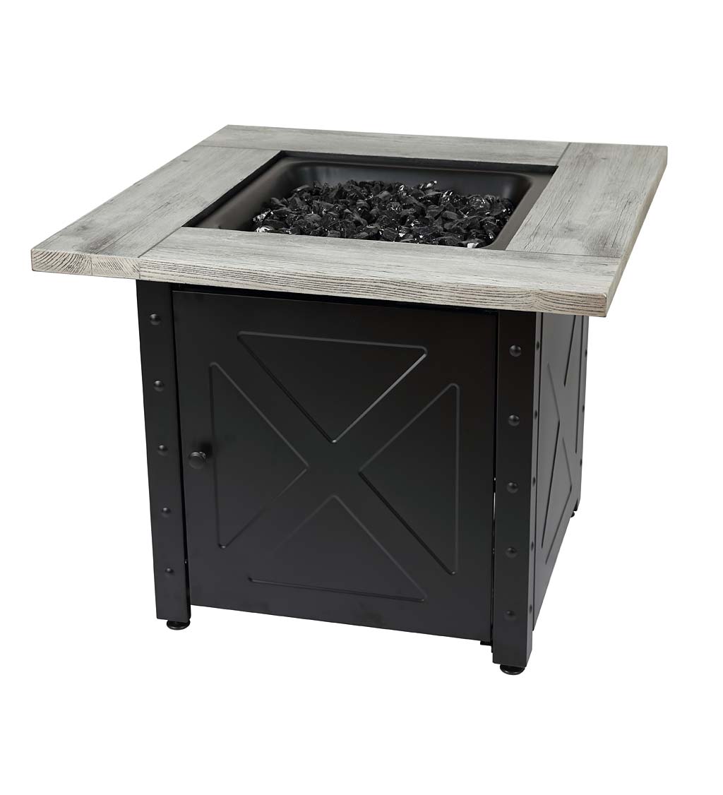Barnesdale Outdoor LP Gas Fire Pit with Printed Resin Mantel, 30"
