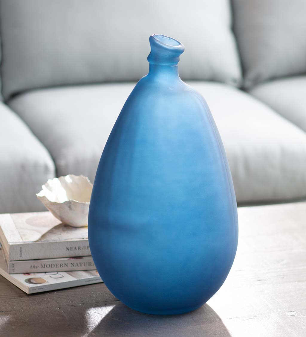 Recycled Tall Frosted Glass Balloon Vase