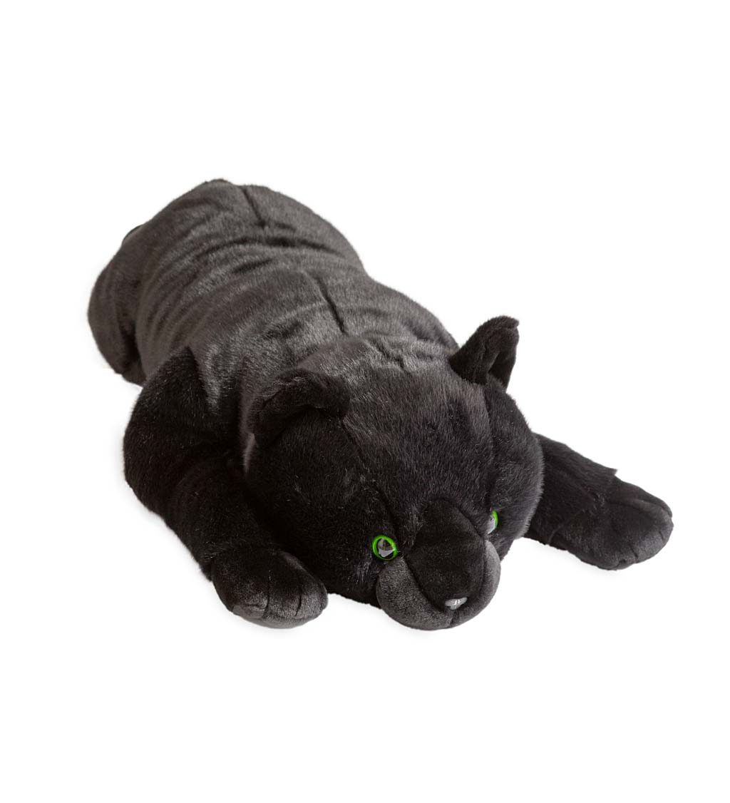Fuzzy Black Cat Plush Cuddle Animal Body Pillow
