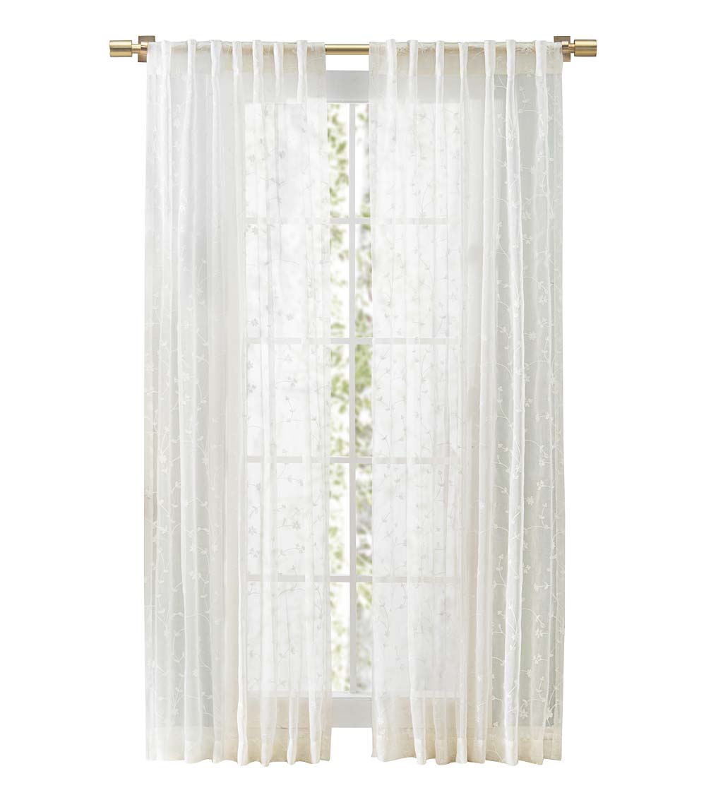 Sheer Blossom Curtain Panel, 63"L