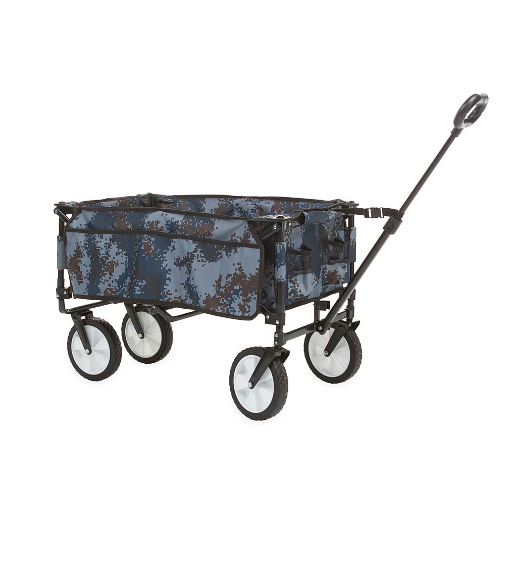 Foldable Garden Utility Wagon with Wheels and Handle