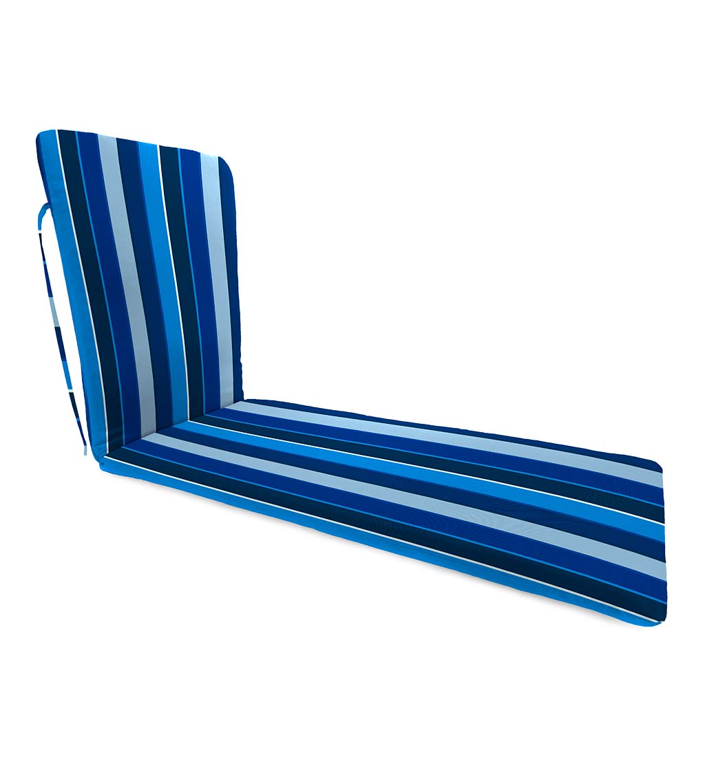 Sunbrella Chaise Cushion with Ties, 76" x 23" x 3" hinged 47½" from bottom swatch image