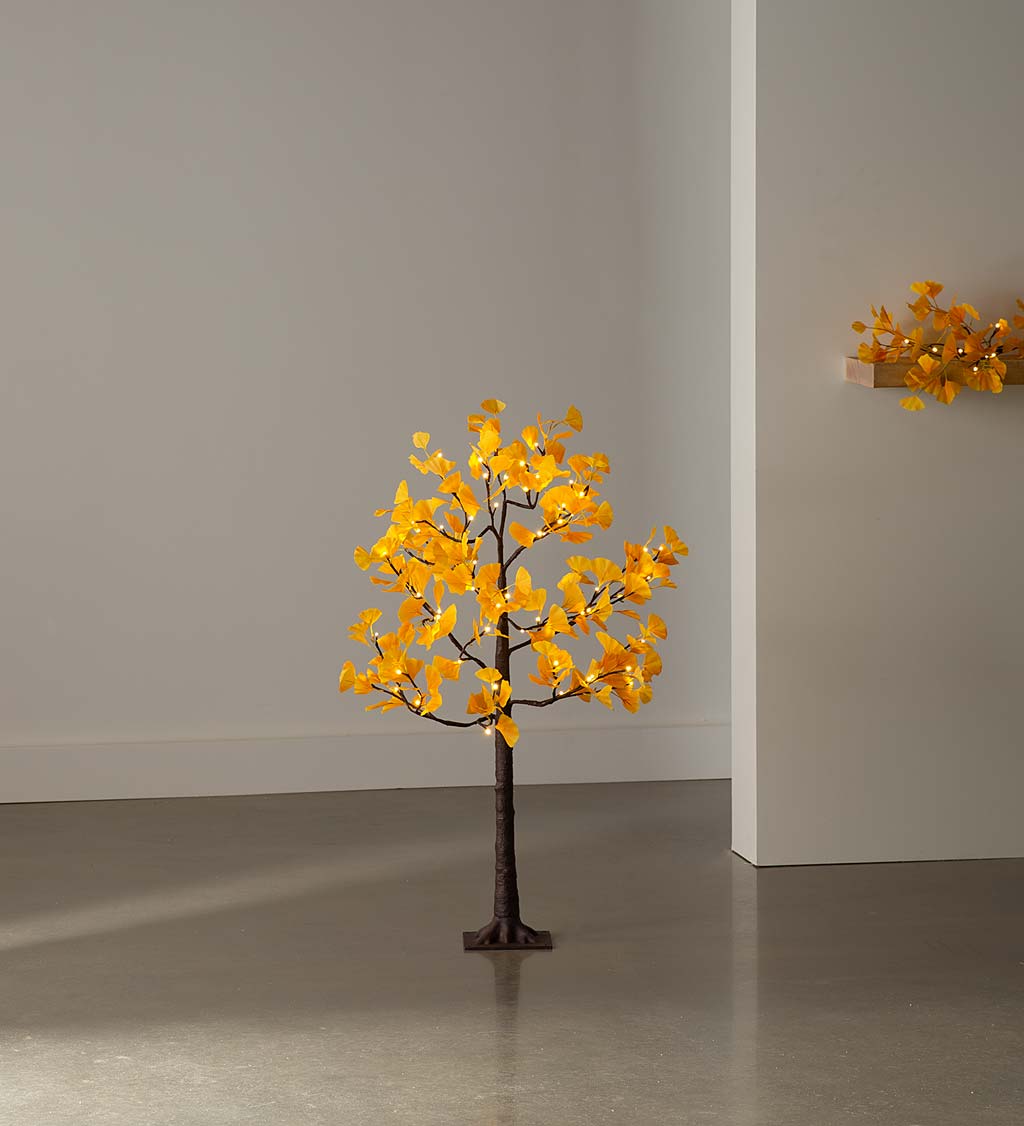 Indoor/Outdoor Electric Lighted Yellow Gingko Trees