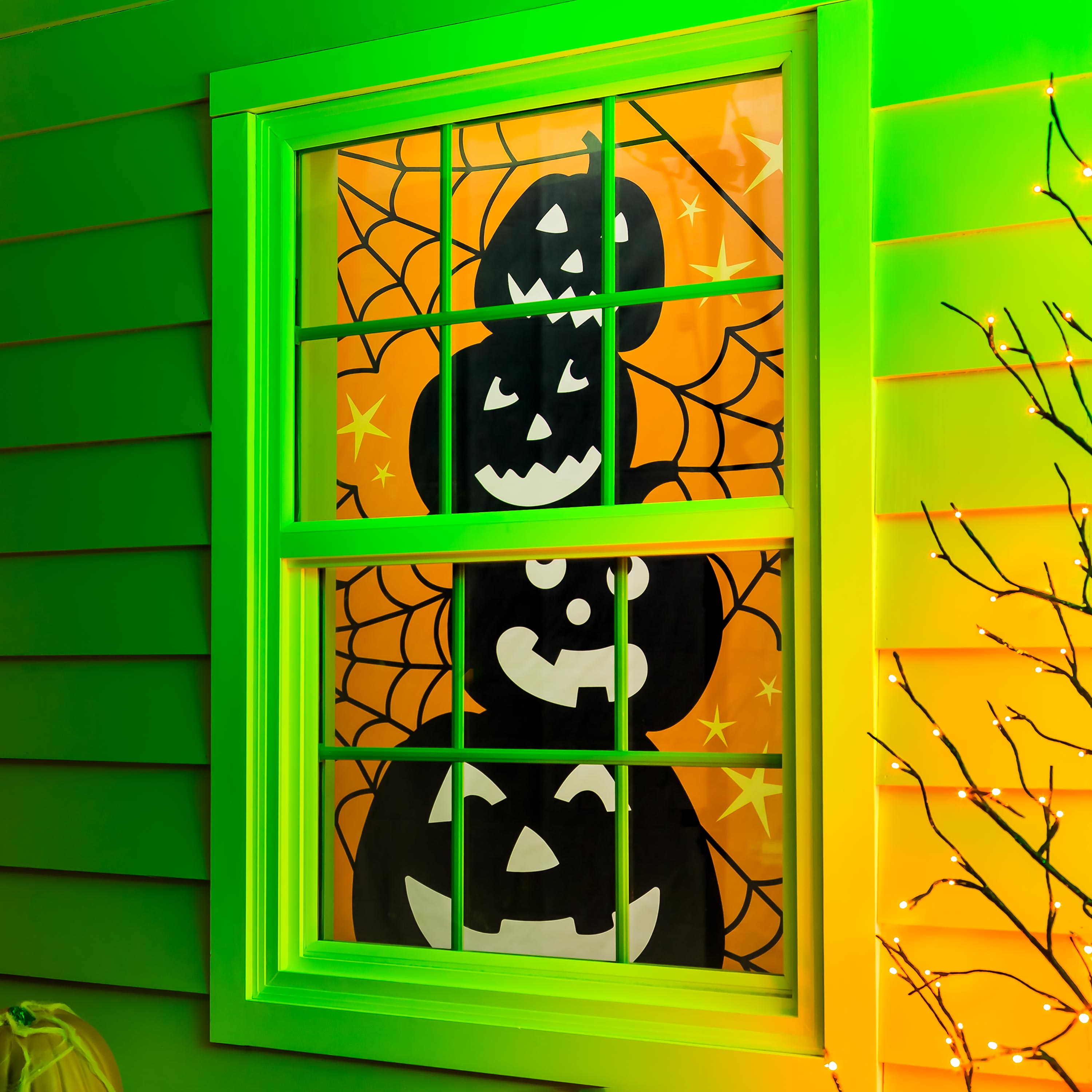 Halloween Window Shade Scene