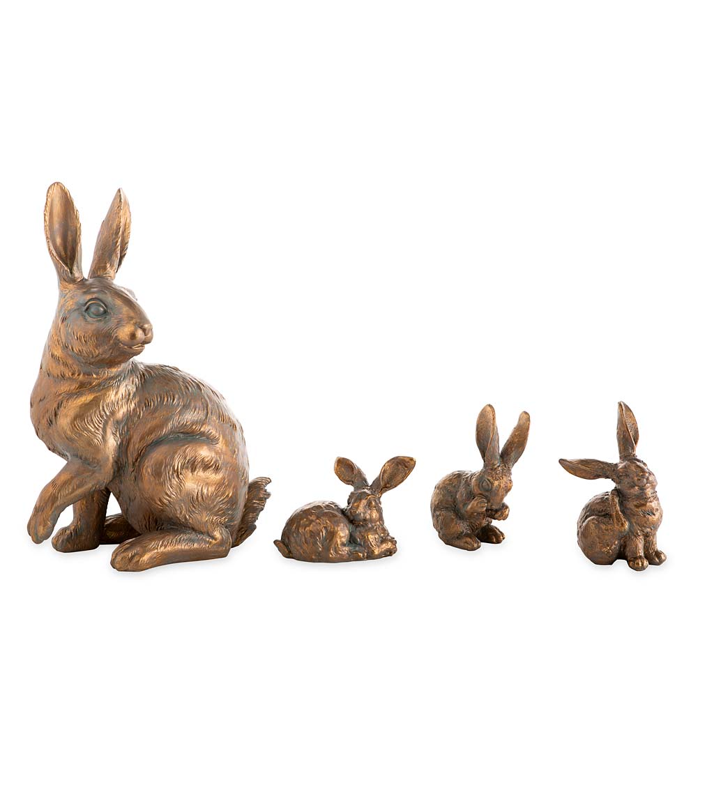 Rabbit Family with Mother and Three Babies, Set of 4