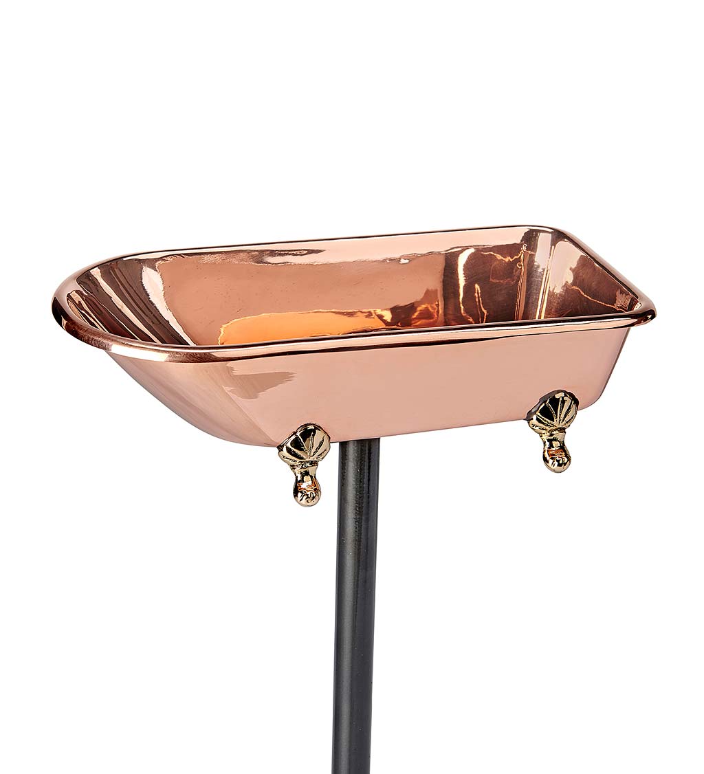 Splish Splash Birdbath, Polished Copper