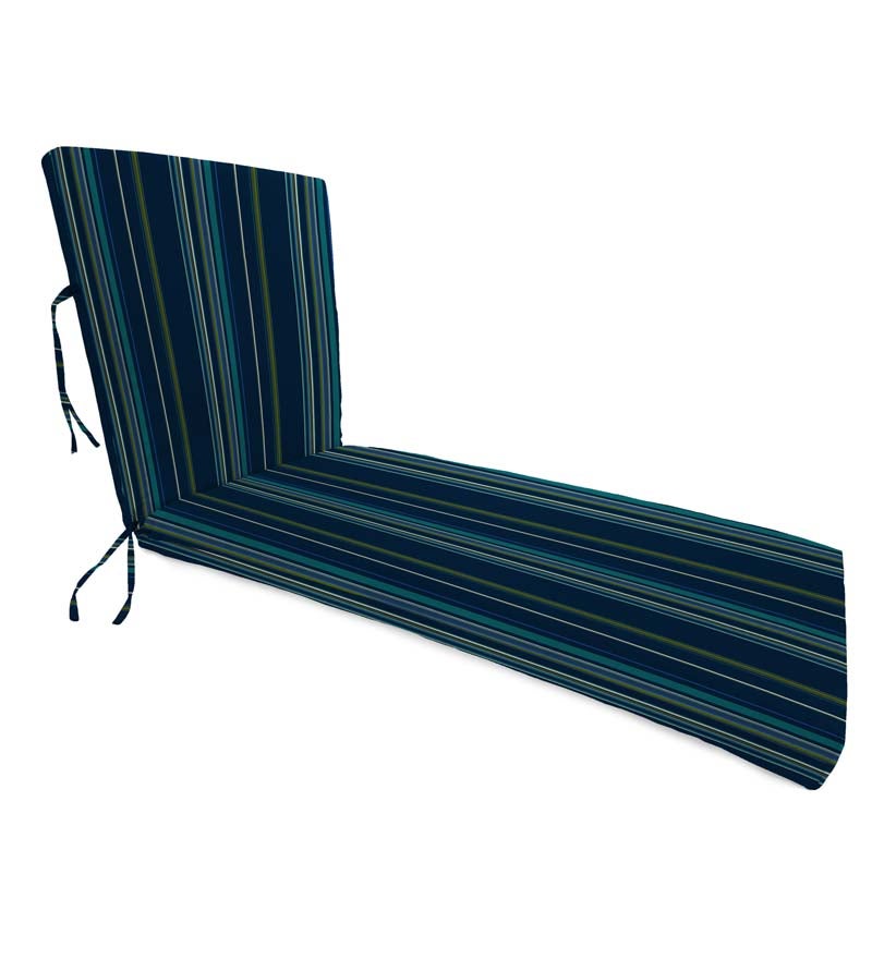 Sunbrella Chaise Cushion with Ties, 65" x 23" x 4" hinged 46" from bottom swatch image