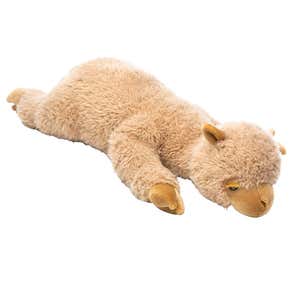 Allie Alpaca Plush Cuddle Animal Body Pillow - Tan