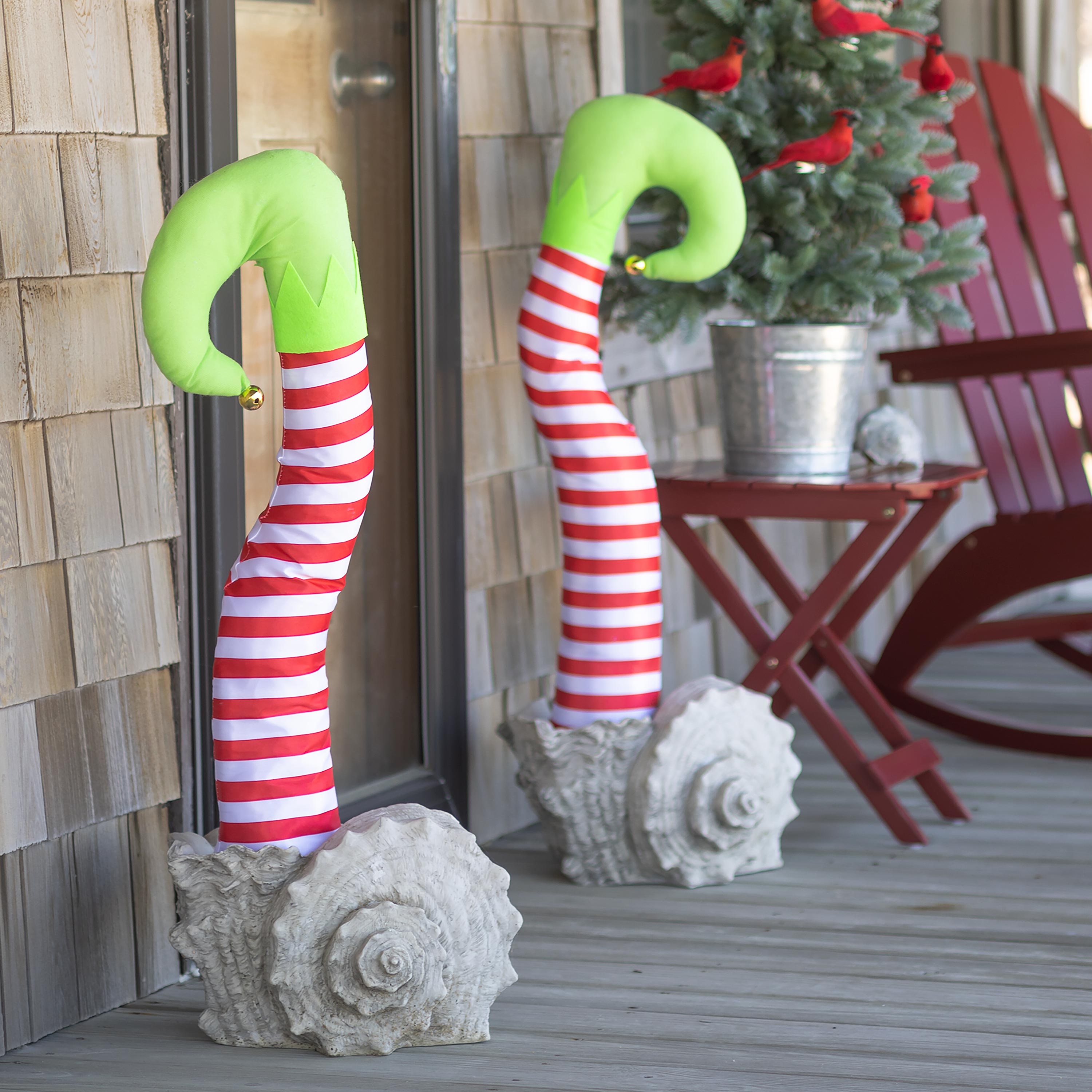 Holiday Striped Elf Legs, Set of 2