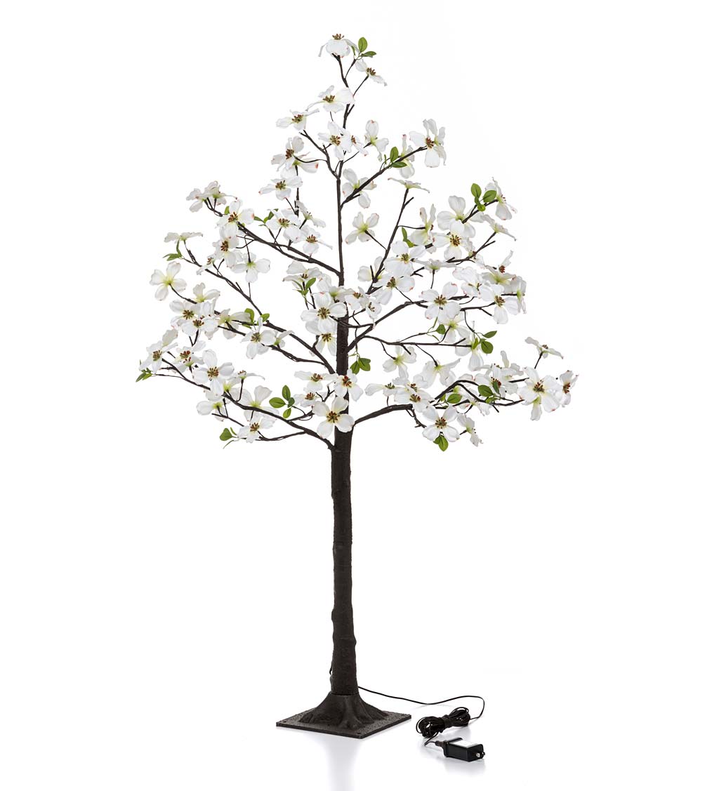 Indoor/Outdoor Electric Lighted Faux Dogwood Tree, 4' Tall