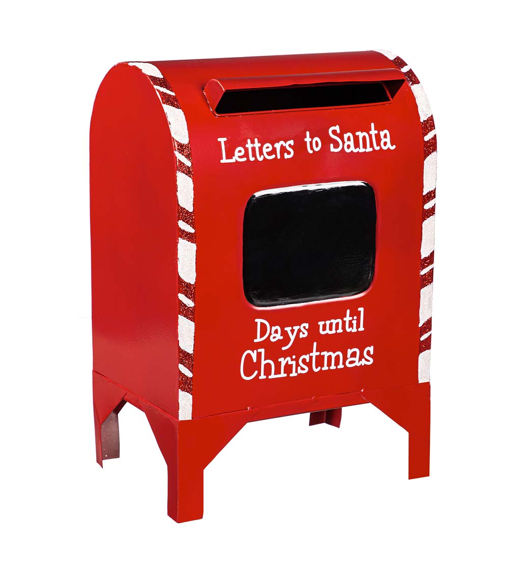 Letters to Santa Mail Box with Chalk Board Countdown Table Decor