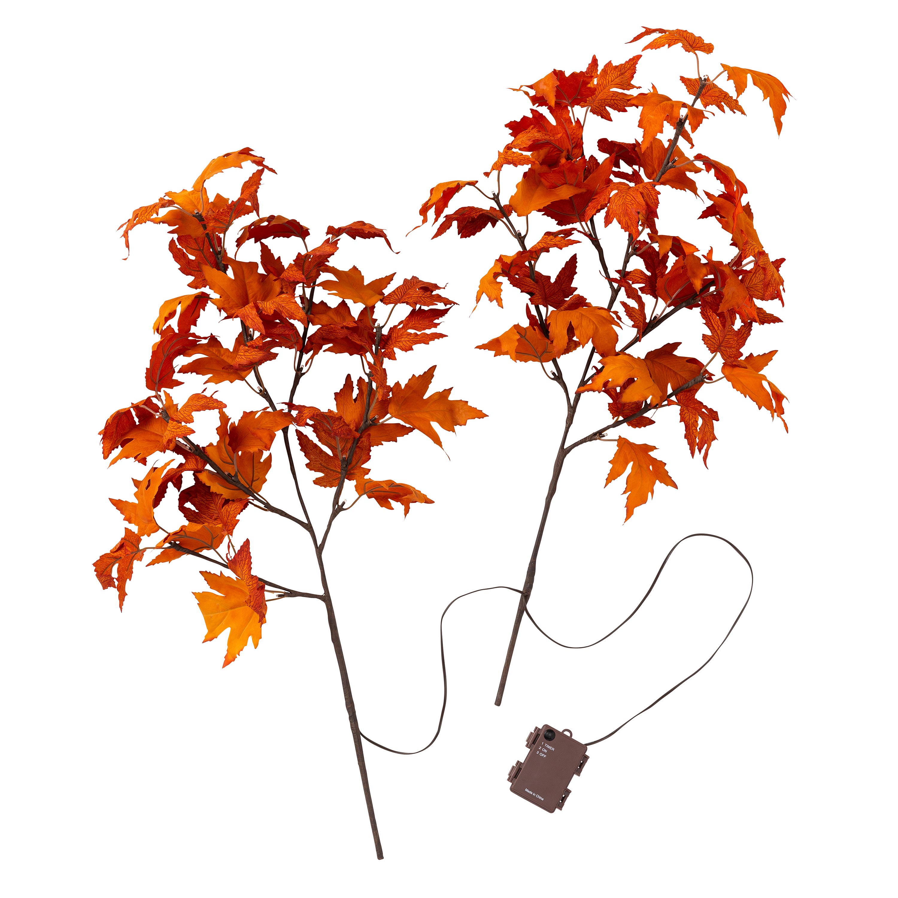 Indoor/Outdoor Lighted Maple Tree Branches, Set of 2