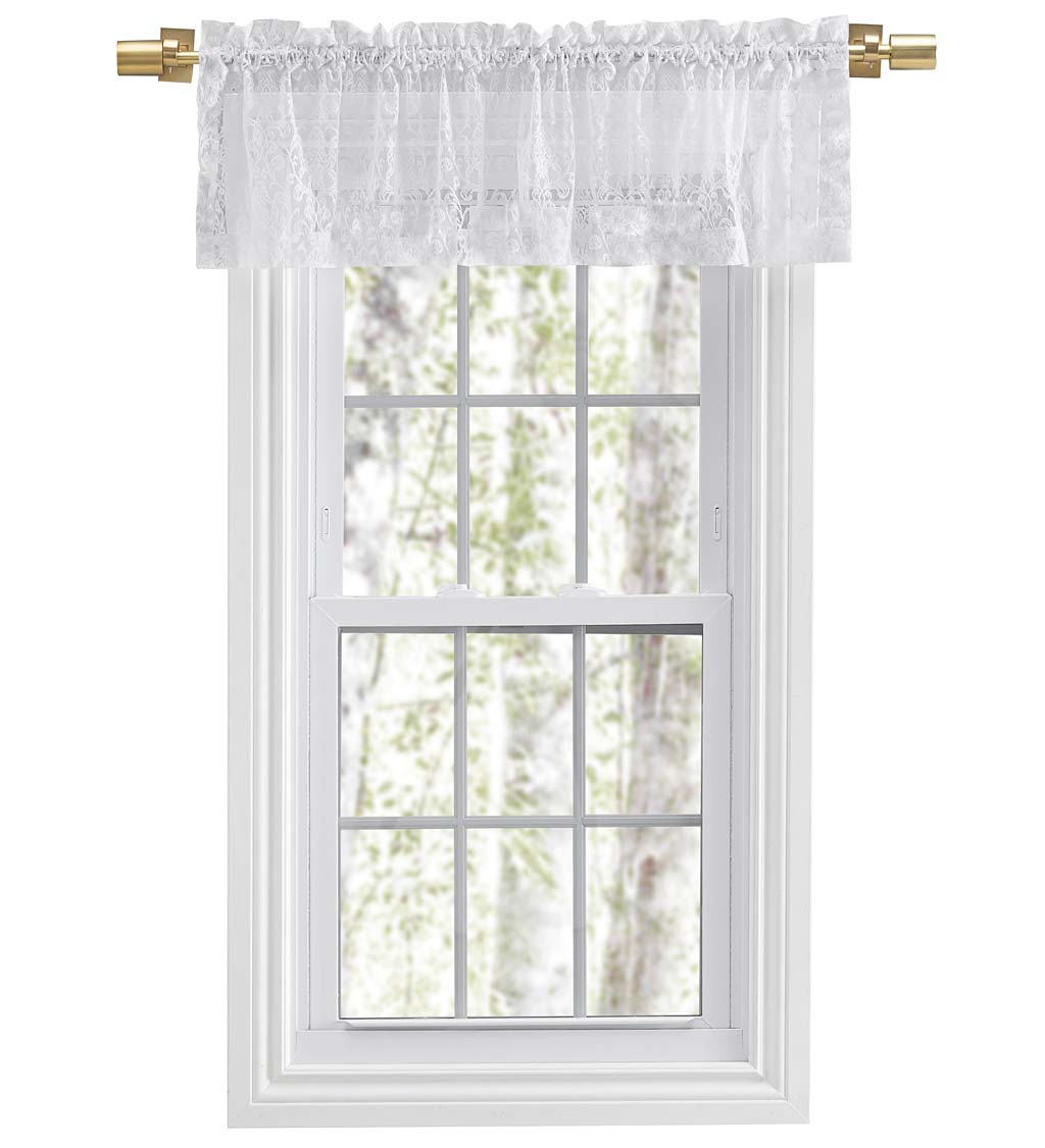 Woven Lace Curtains Valance, 54"W x 14"L