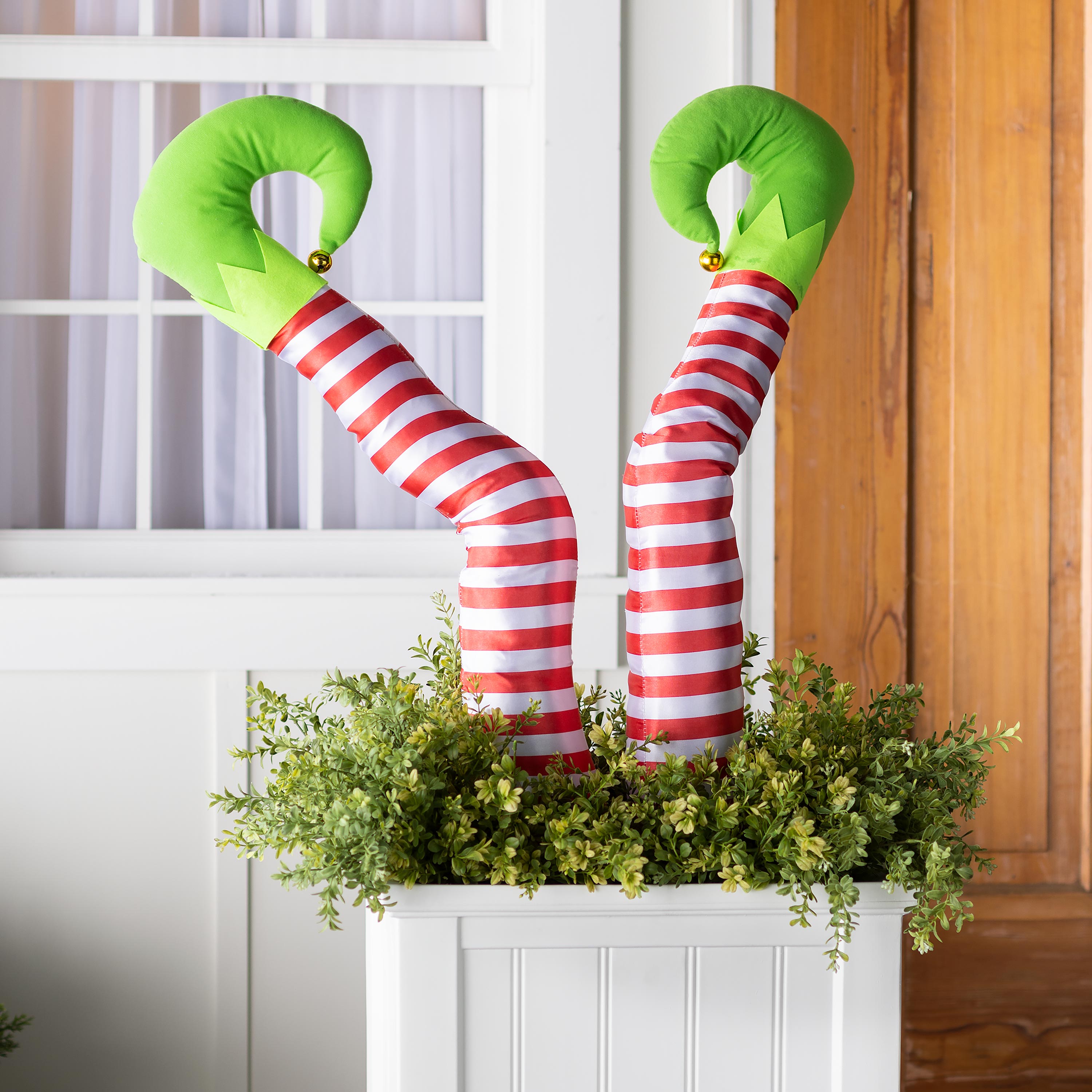 Holiday Striped Elf Legs, Set of 2