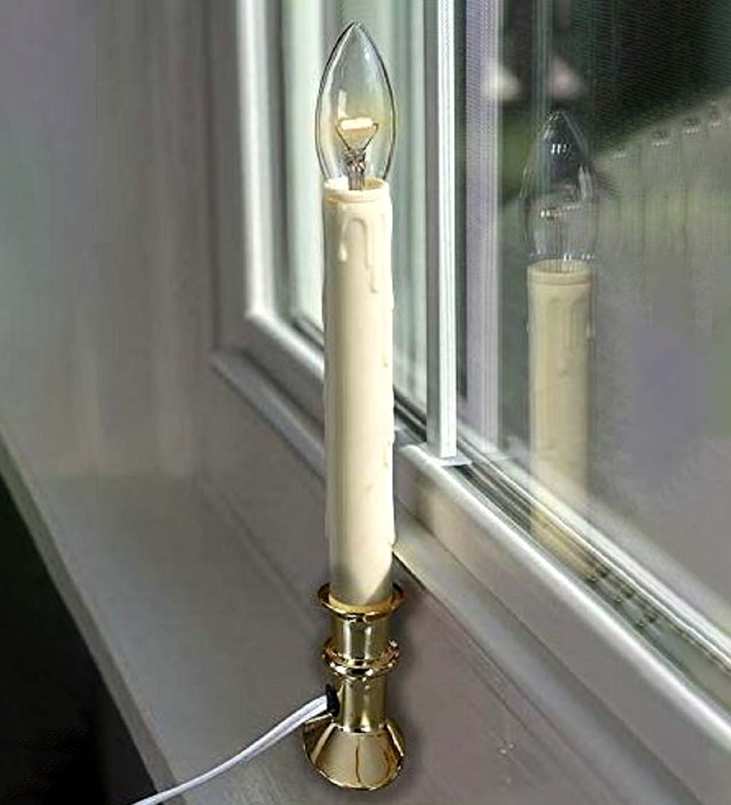 Traditional Electric Window Candle with Auto-Timer, Set of 2
