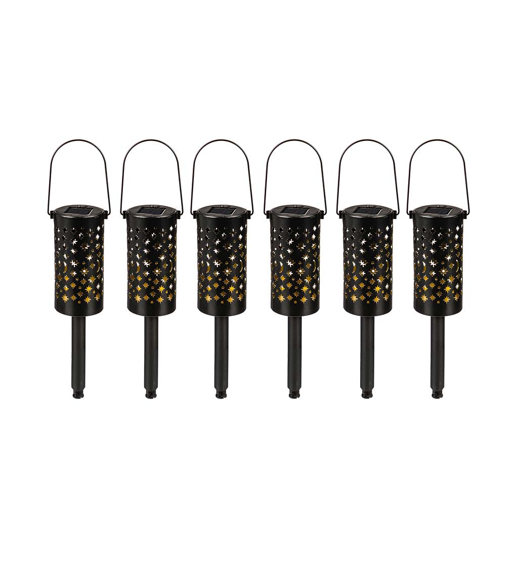 Celestial Solar LED Path Lights with Shadow, Set of 6