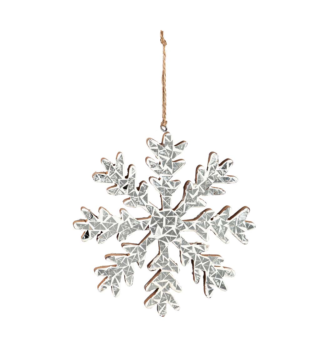 Mosaic Mirror Snowflake Christmas Tree Ornament