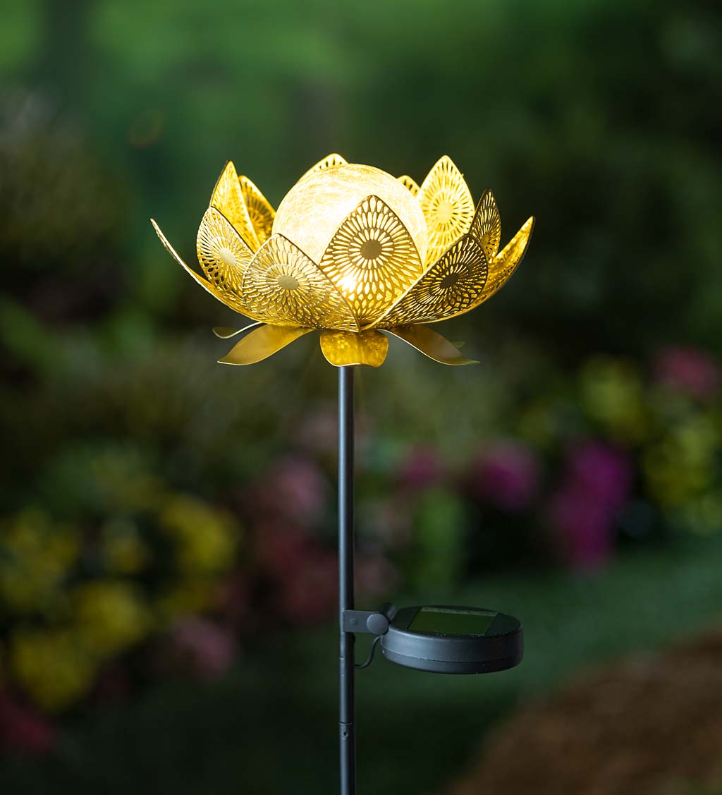 Lotus Flower Solar Garden Stake