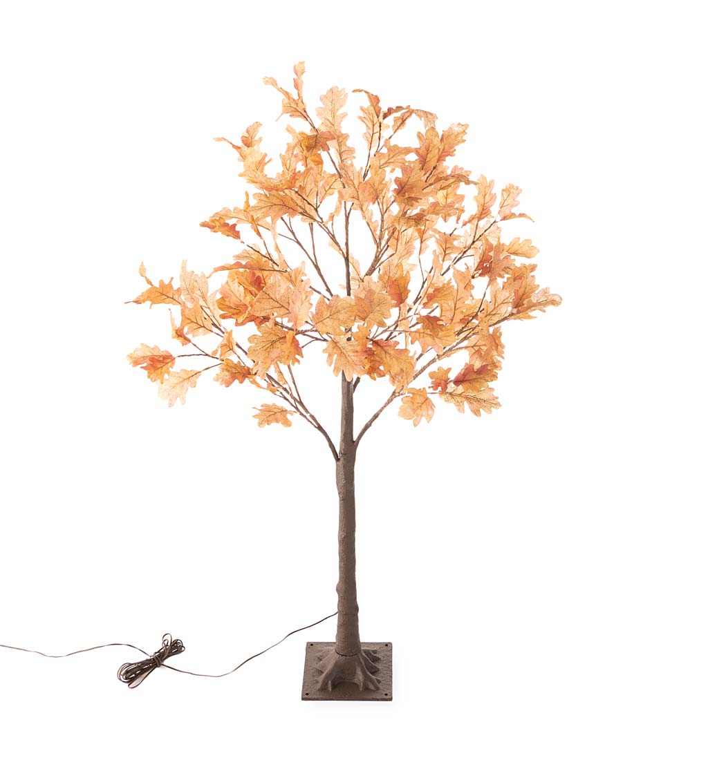 Indoor/Outdoor Electric Lighted Rust Oak Tree, 4'H with 108 lights