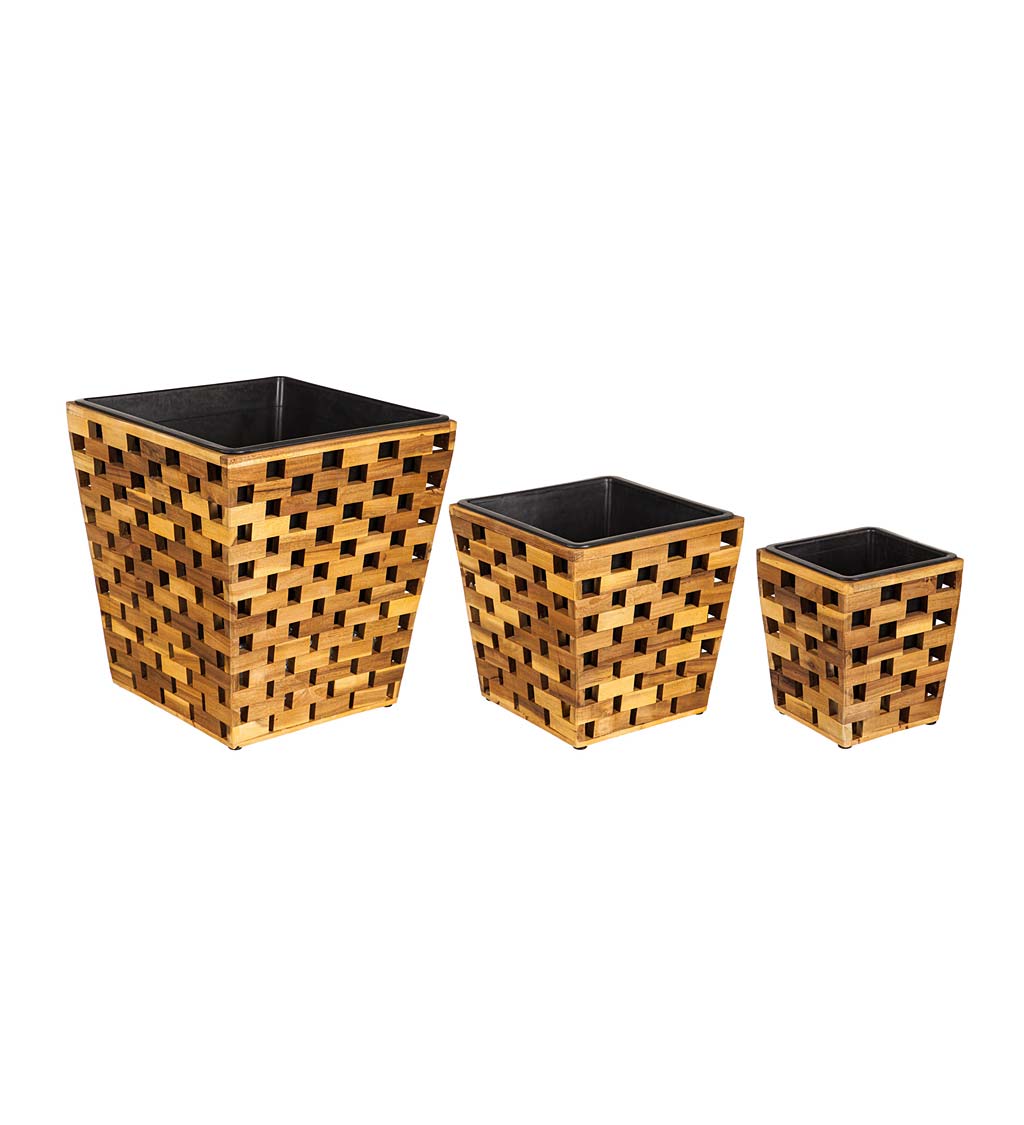 Recycled Wood Planters, Set of 3