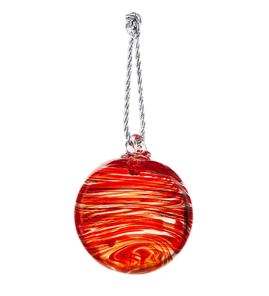 Blown Glass Christmas Ornaments, Set of 3