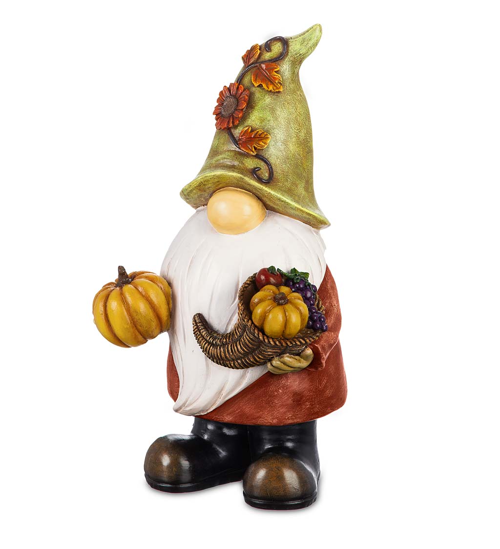 Fall Harvest Garden Gnome Statue